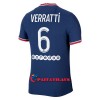 Virallinen Fanipaita Paris Saint-Germain Marco Verratti 6 Kotipelipaita 2021-22 - Miesten